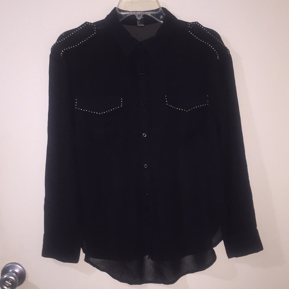 Studded sheer blouse